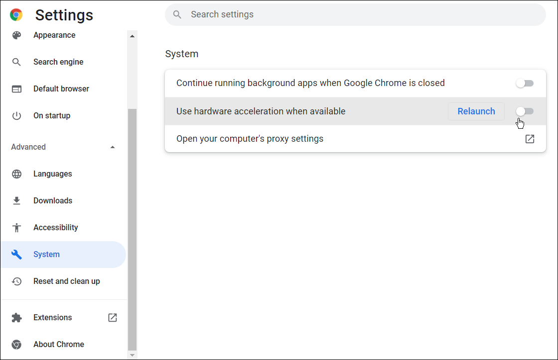 Hardware Acceleration Chrome