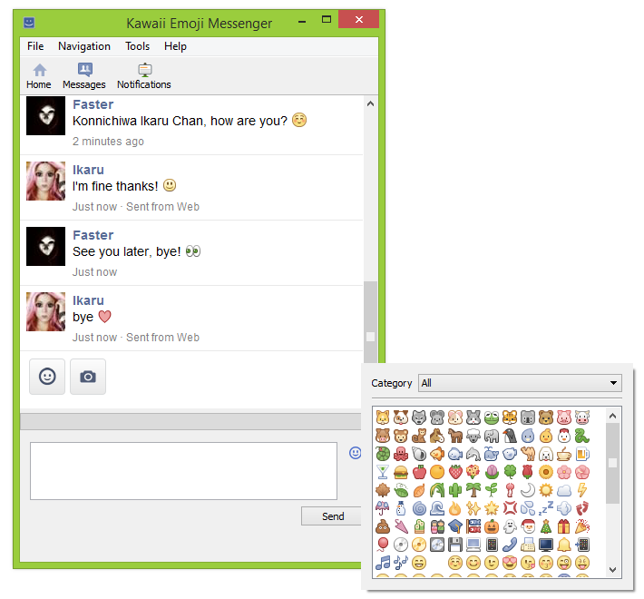 Kawaii Emoji Messenger – A facebook desktop messenger with Emojis